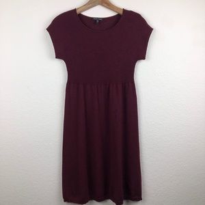 Eileen Fisher Knit Wool Dress Burgundy XSmall